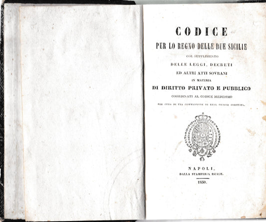 Codice per lo Regno delle due Sicilie - copertina
