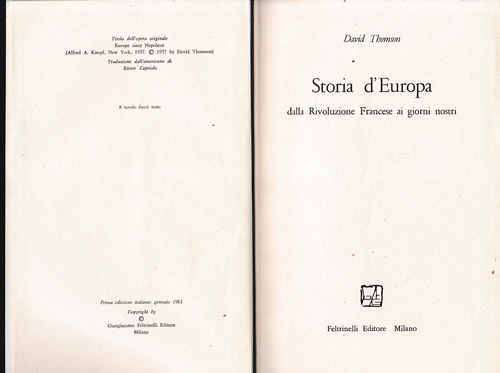 Storia d'Europa dalla Rivoluzione Francese ai giorni nostri - copertina