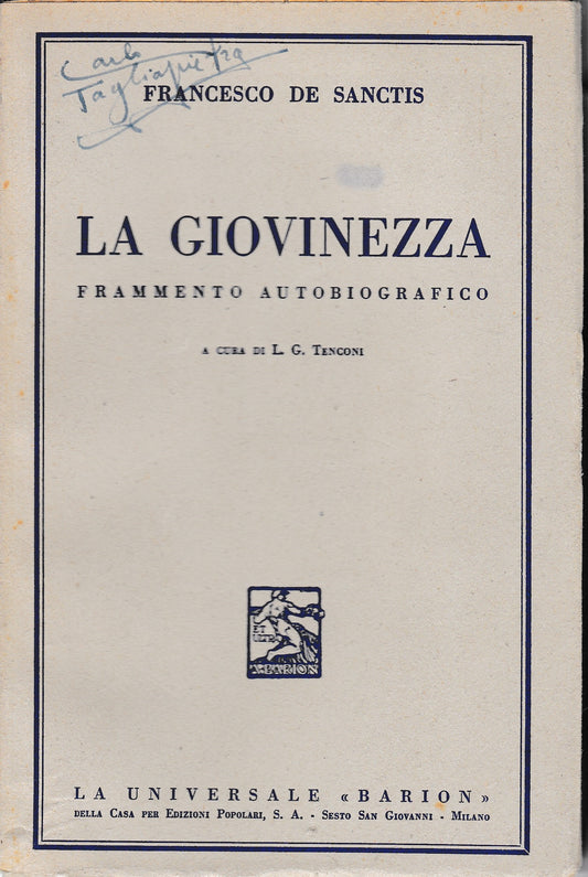 La giovinezza. Frammento autobiografico - copertina