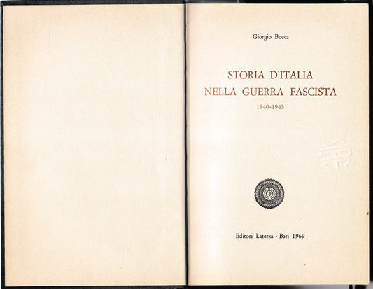 Storia d'Italia nella guerra fascista 1940/1943 - copertina