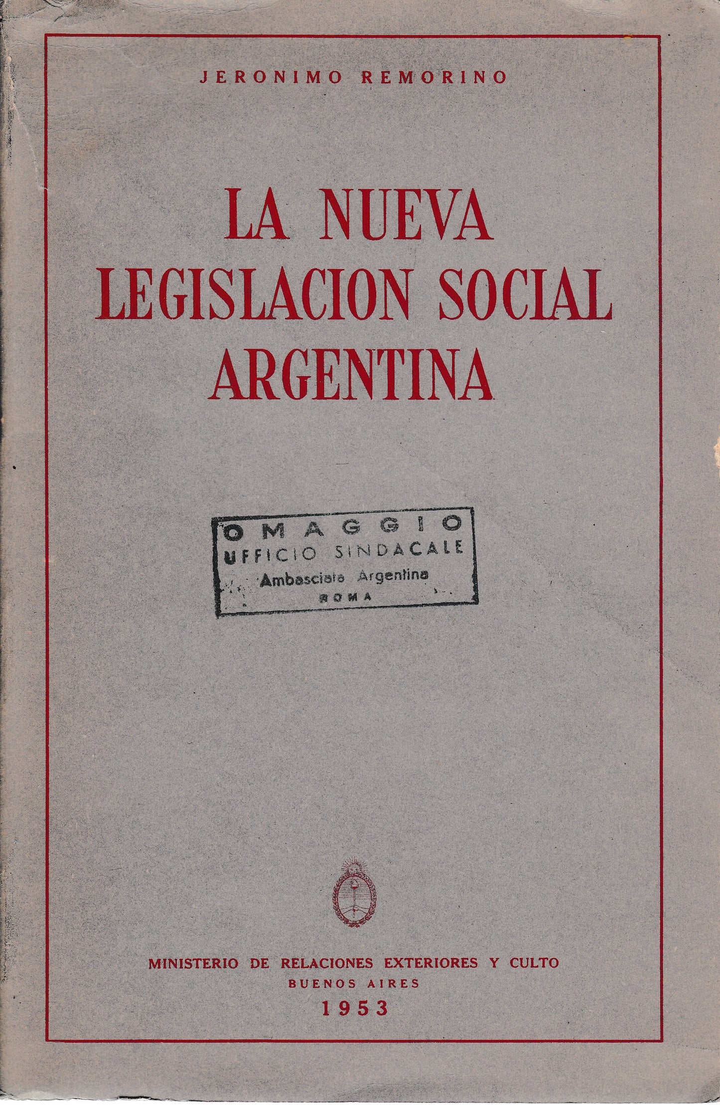 La Nueva Legislacion Social Argentina - copertina