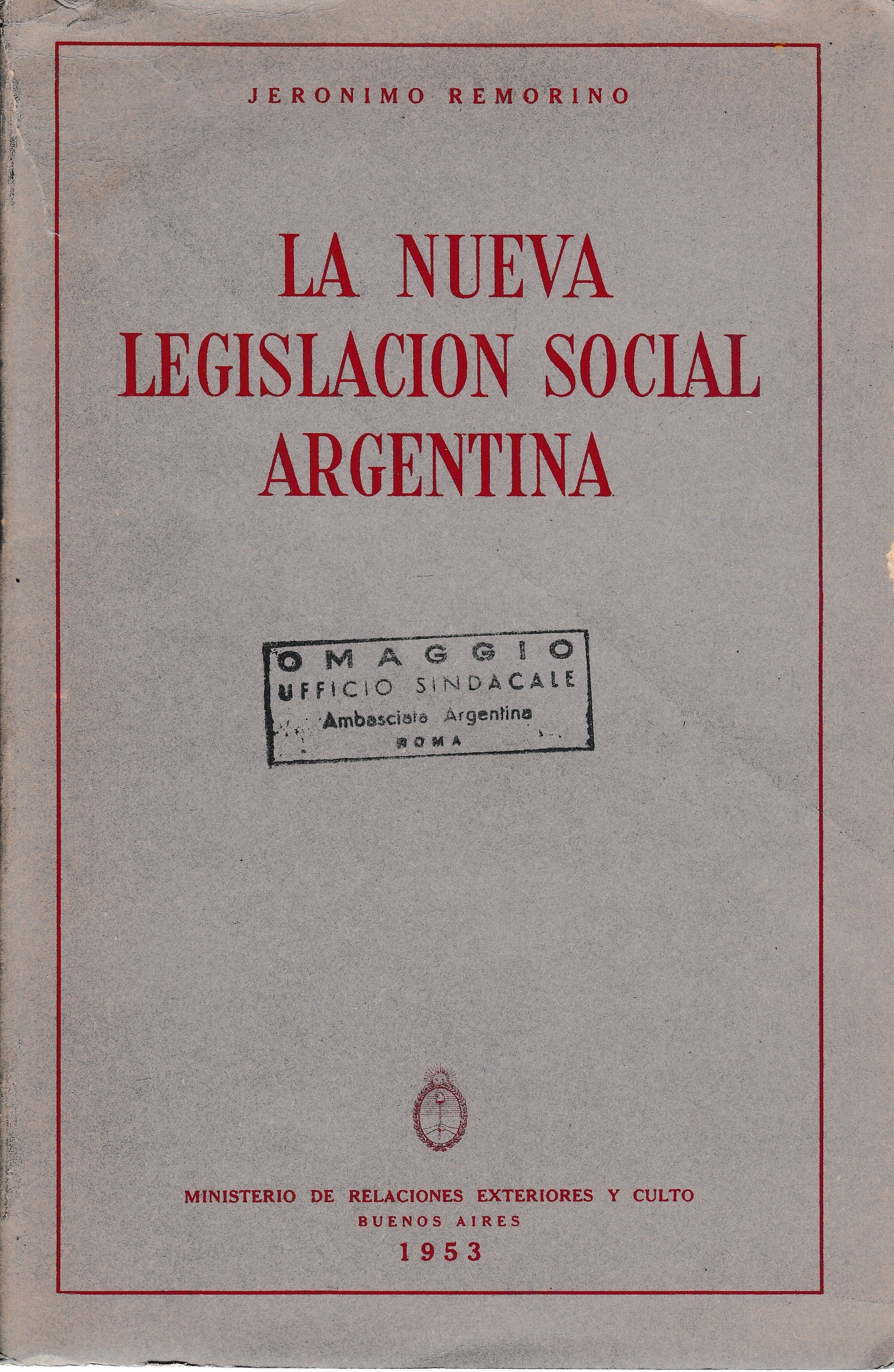 La Nueva Legislacion Social Argentina - copertina