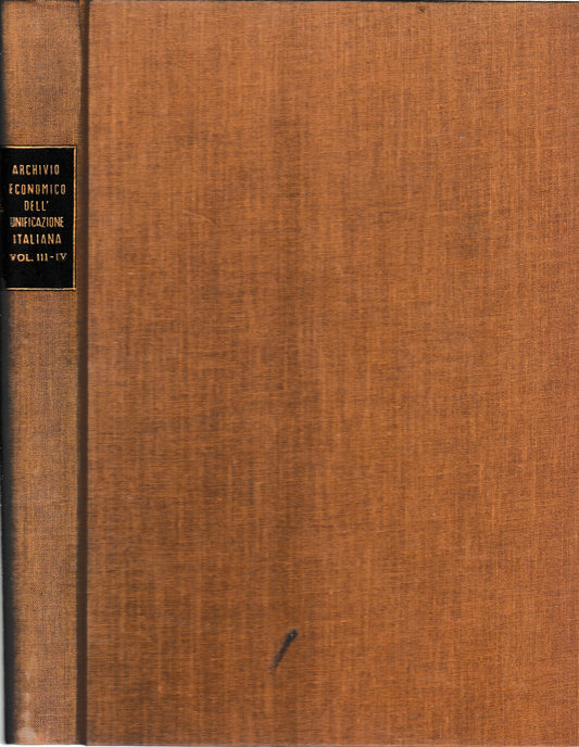 Archivio Economico dell'Economia Italiana  vol. III-IV (fascicoli rilegati) - copertina