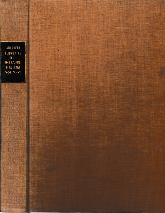 Archivio Economico dell'Economia Italiana  vol. V-VI (fascicoli rilegati) - copertina