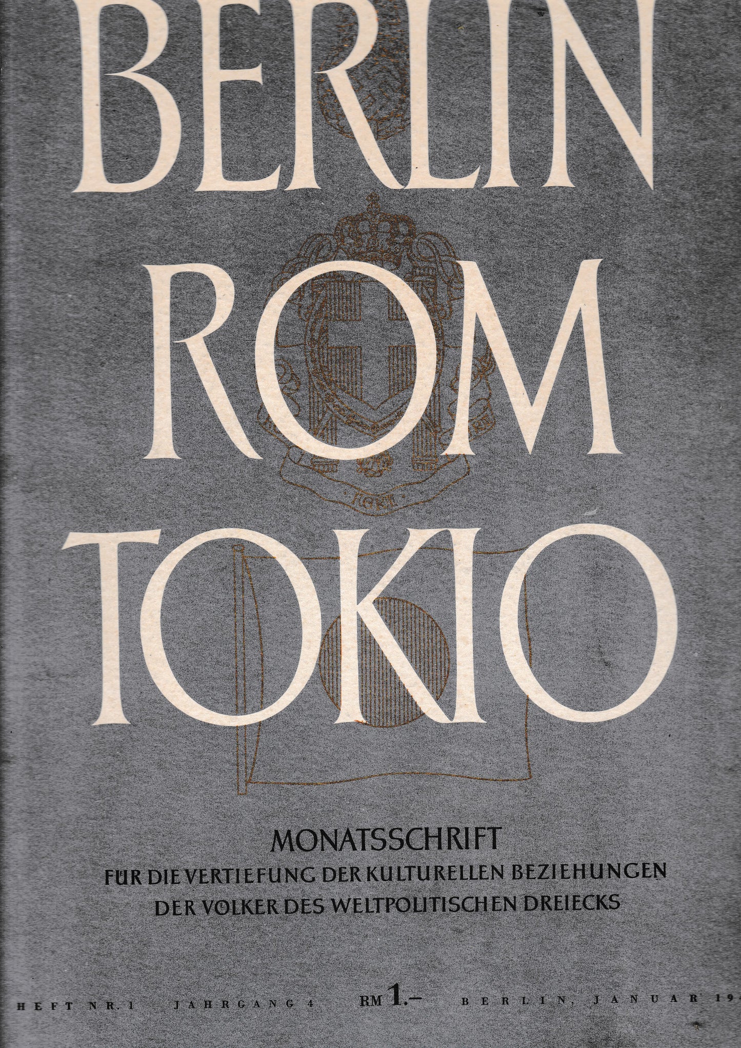 Berlin Rom Tokio. Nr. 1 - jahrgang 4 -  januar 1942,  mensile - copertina