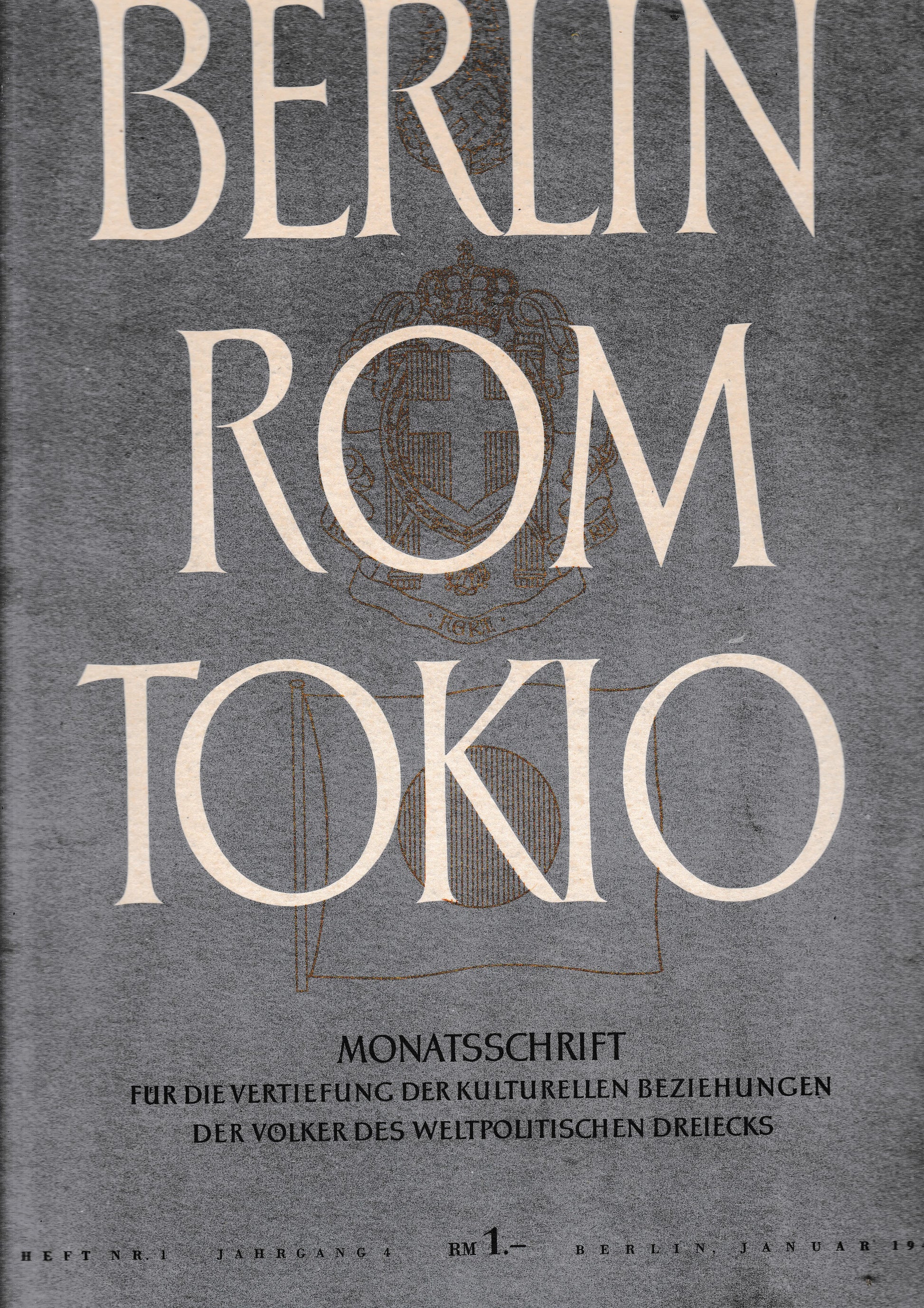 Berlin Rom Tokio. Nr. 1 - jahrgang 4 -  januar 1942,  mensile - copertina