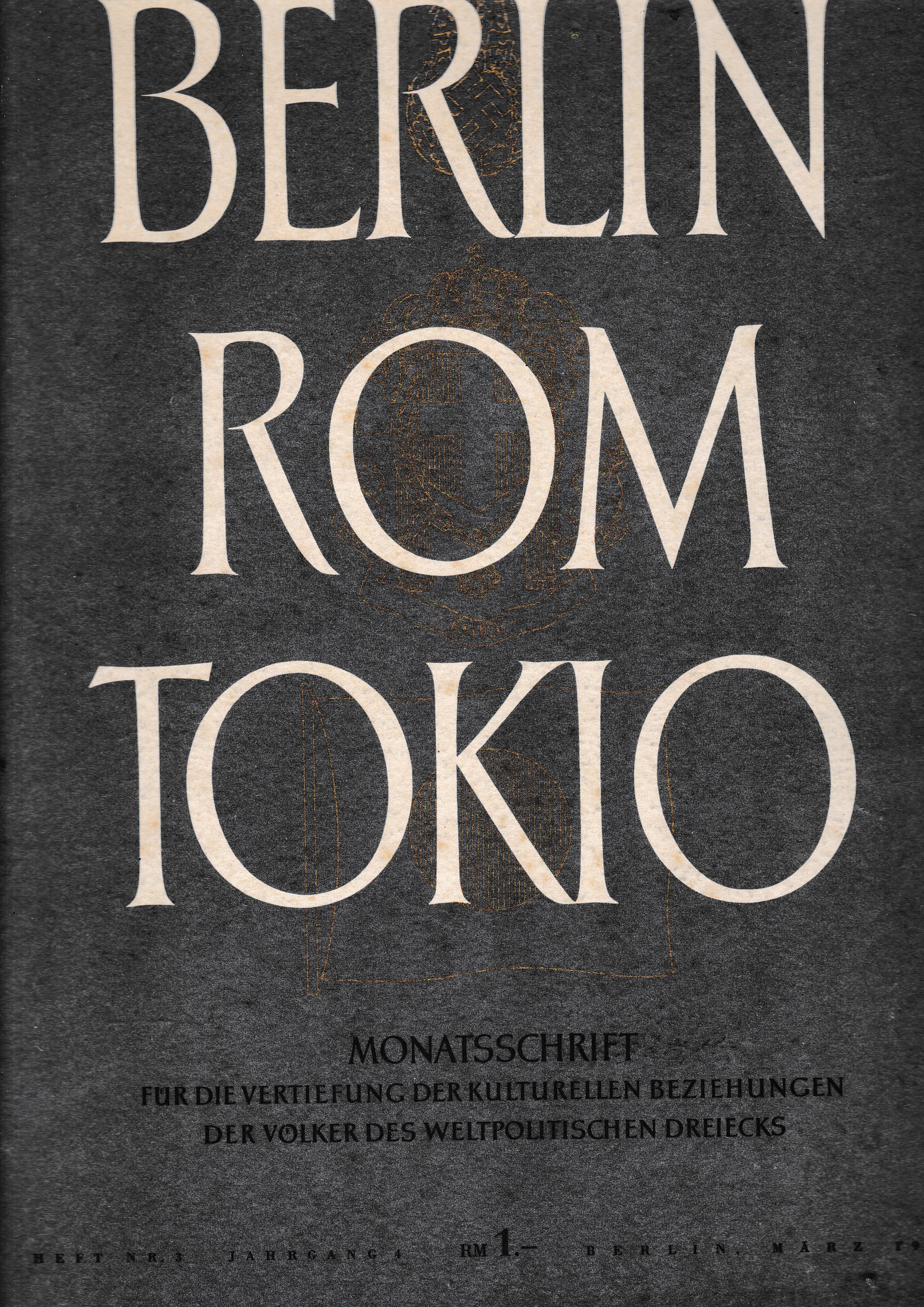 Berlin Rom Tokio. Nr. 3 - jahrgang 4 -  marz 1942,  mensile - copertina