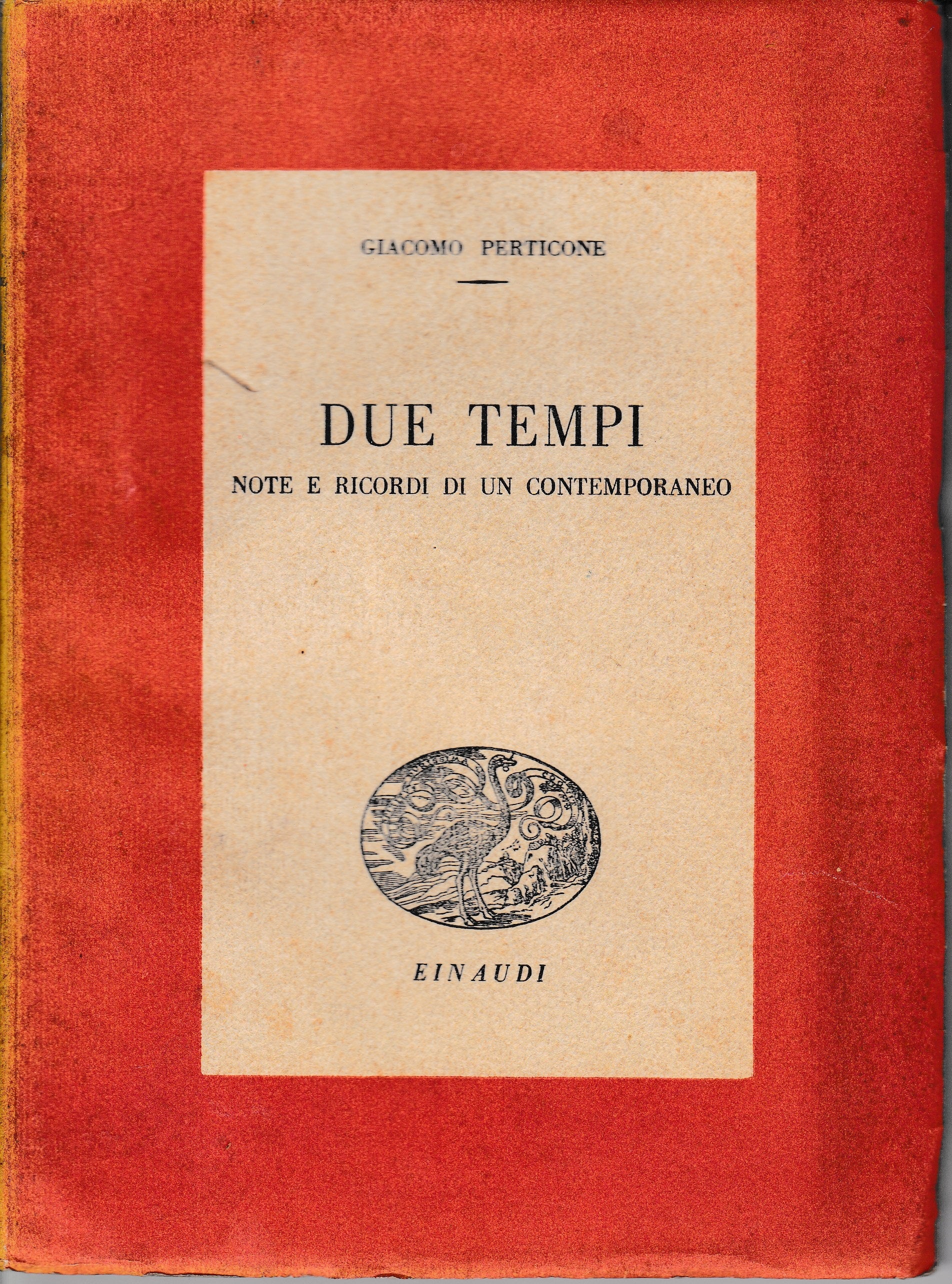 Due tempi. Note e ricordi di un contemporaneo - copertina