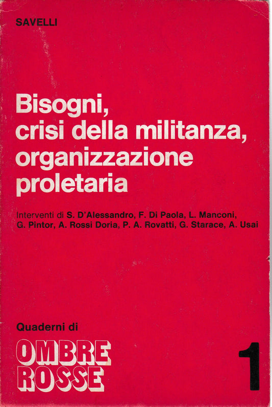 Bisogni, crisi della militanza, organizzazione proletaria - copertina