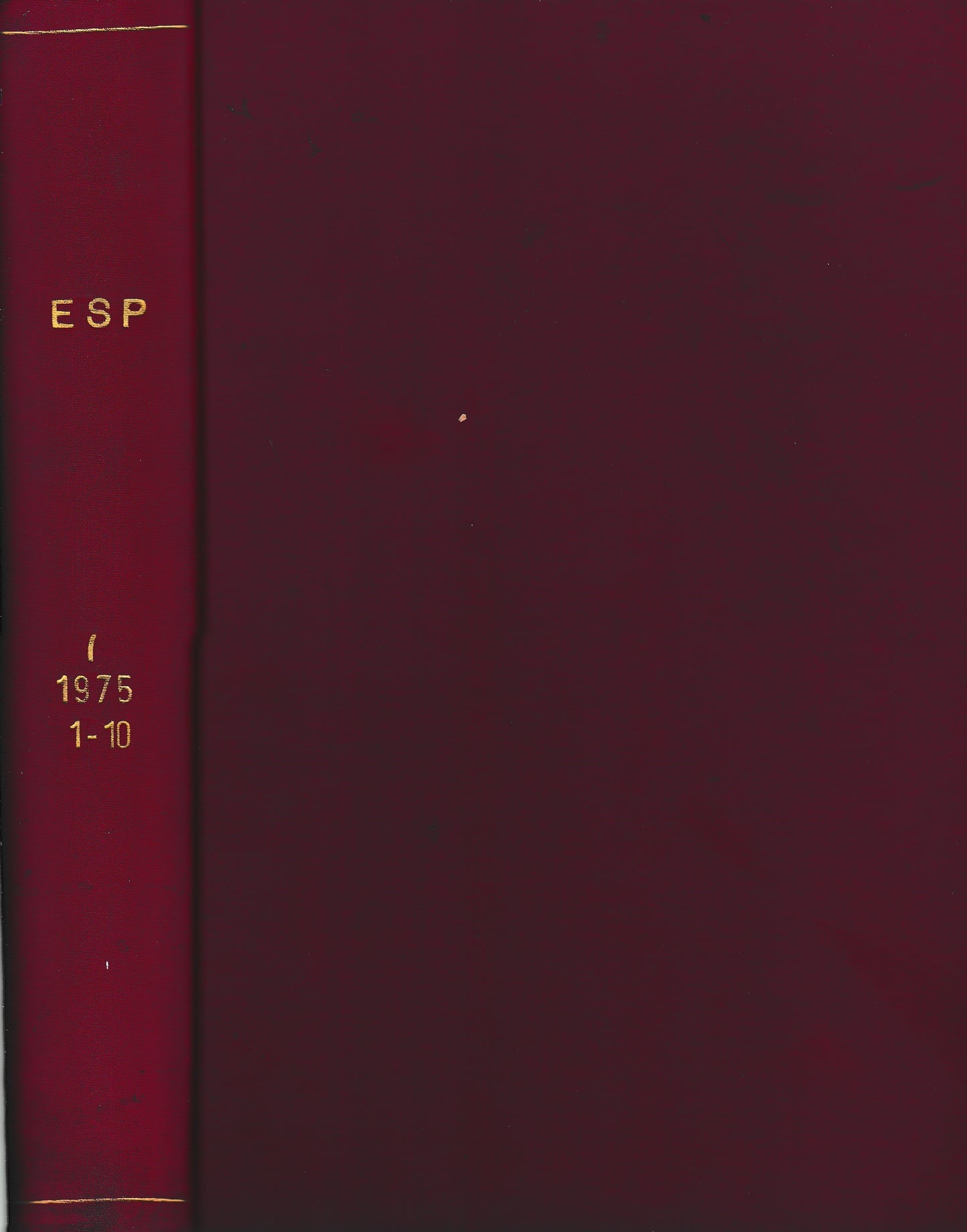 ESP. Parapsicologia e fenomeni dell'insolito. Anno I° (10 fascicoli anno 1975 completo) - copertina