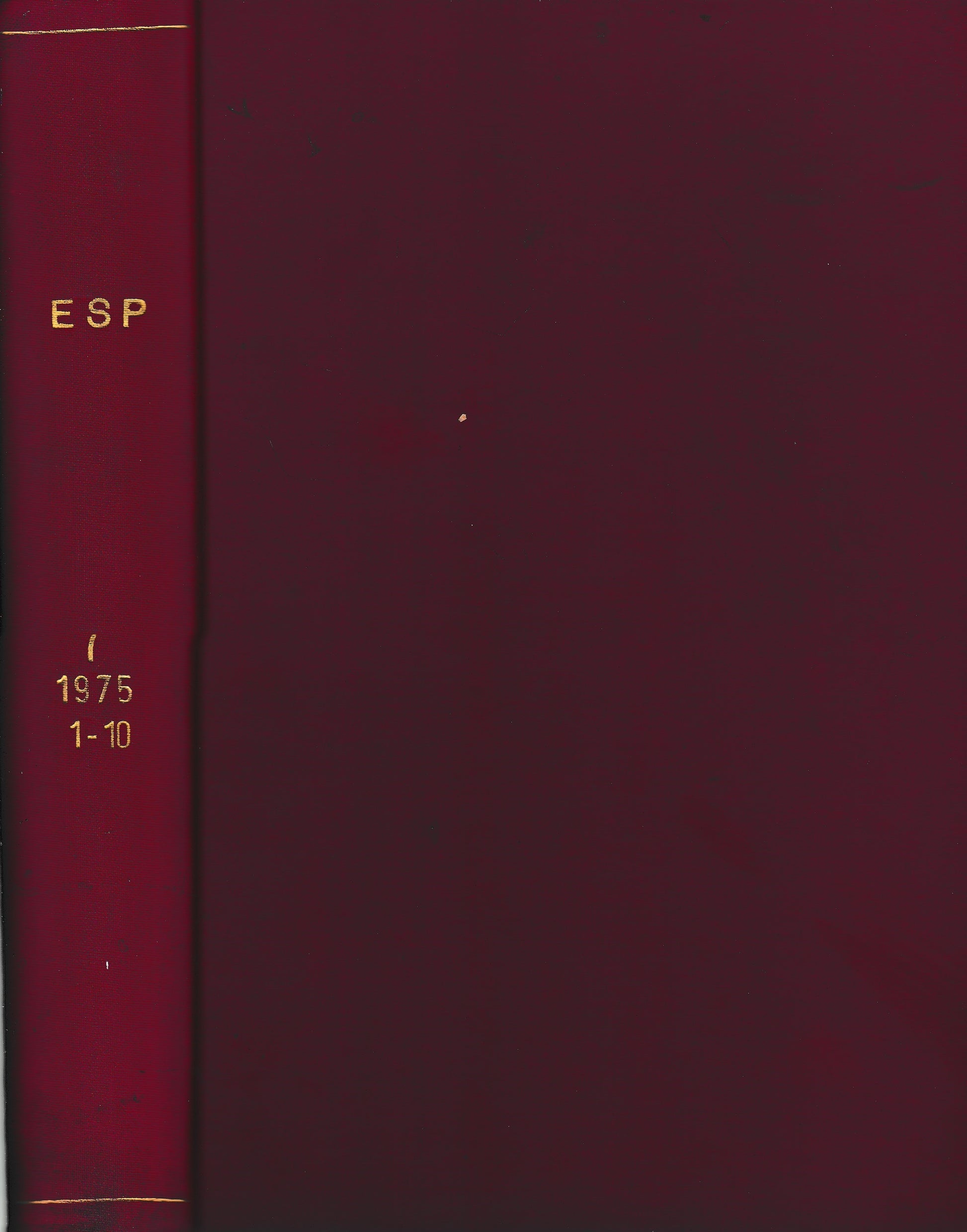 ESP. Parapsicologia e fenomeni dell'insolito. Anno I° (10 fascicoli anno 1975 completo) - copertina