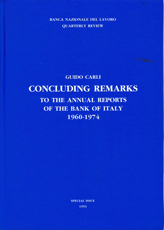 Concluding remarks to the annual reports of the bank of Italy 1960-1974 - copertina