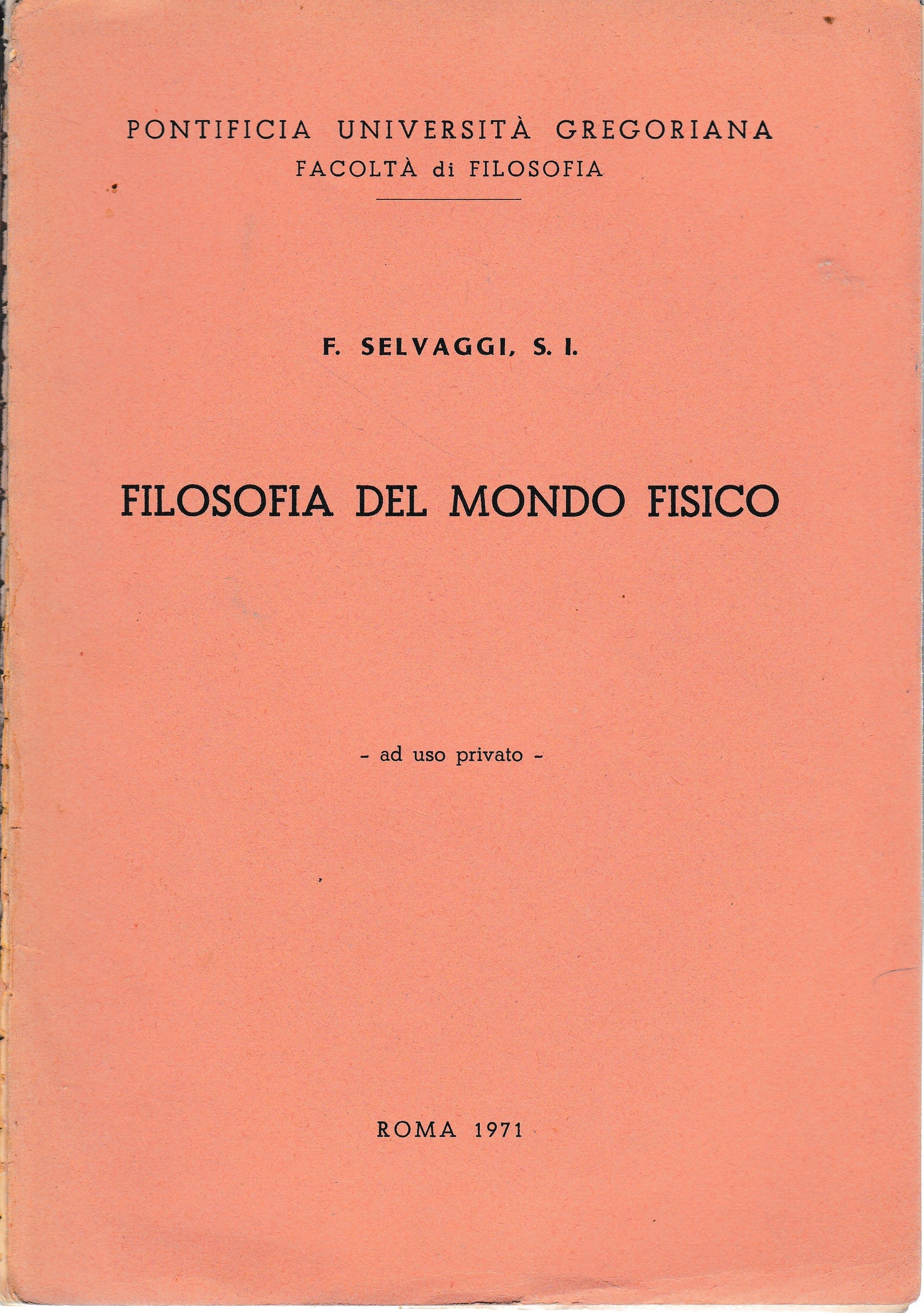 Filosofia del mondo fisico - copertina
