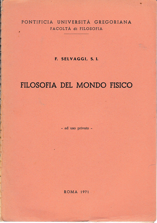 Filosofia del mondo fisico - copertina