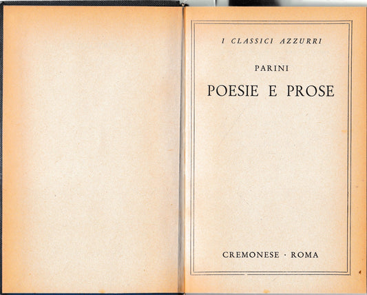 Poesie e prose - copertina