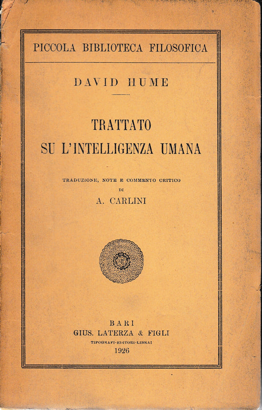 Trattato su l'intelligenza umana - copertina