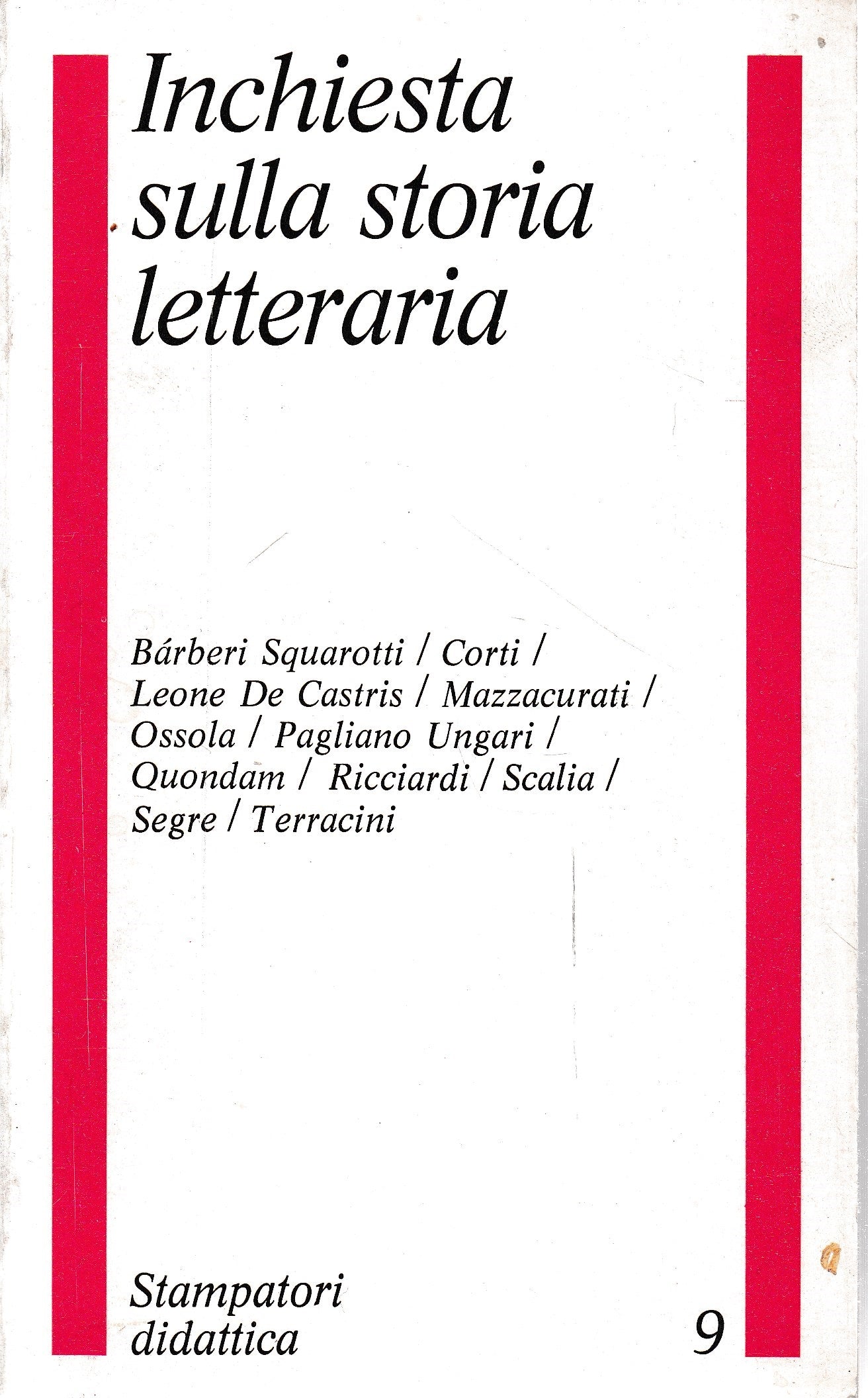 Inchiesta sulla storia letteraria - copertina