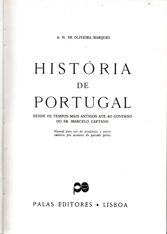 Historia de Portugal, 1° volume - copertina
