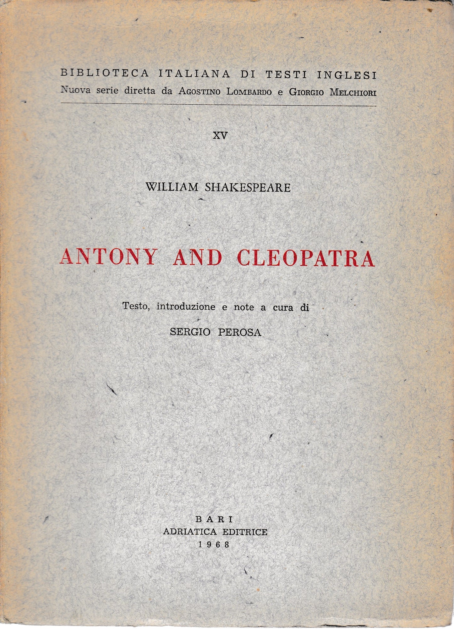 Antony and Cleopatra - copertina