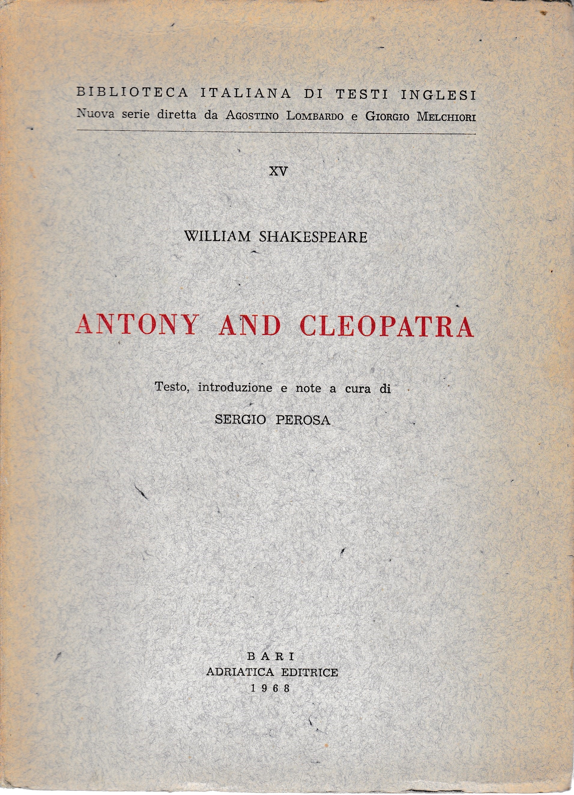 Antony and Cleopatra - copertina