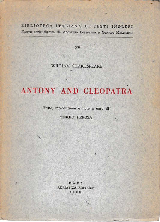 Antony and Cleopatra - copertina