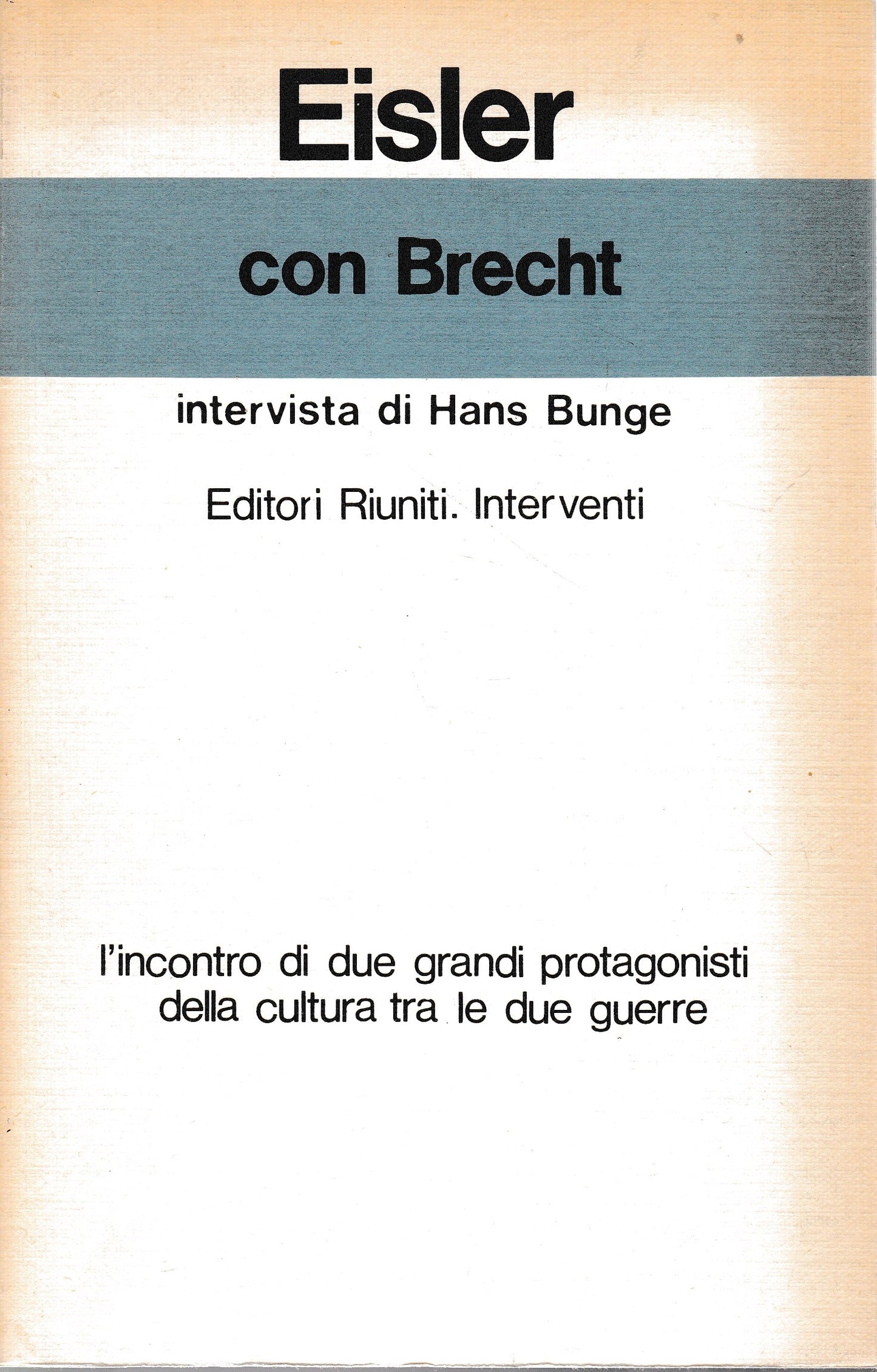 Con Brecht. Intervista di Hans Bunge - copertina