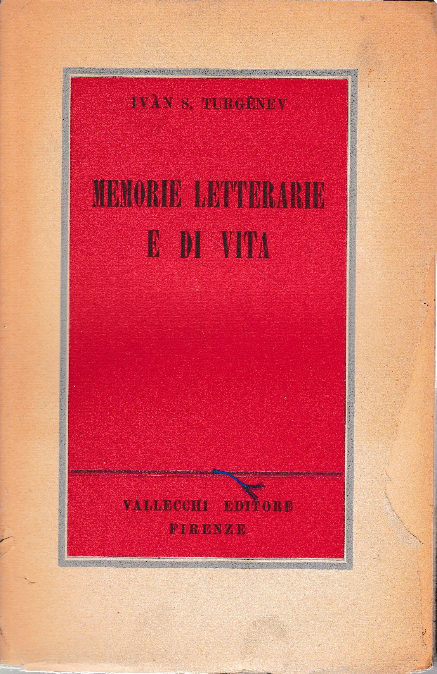 Memorie letterarie e di vita - copertina