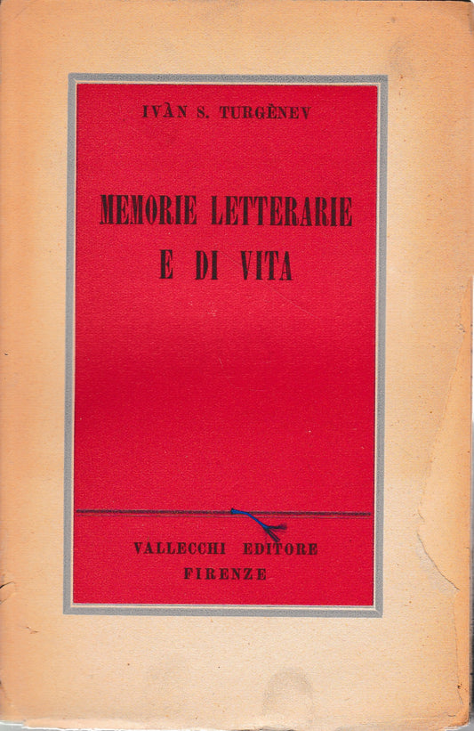 Memorie letterarie e di vita - copertina