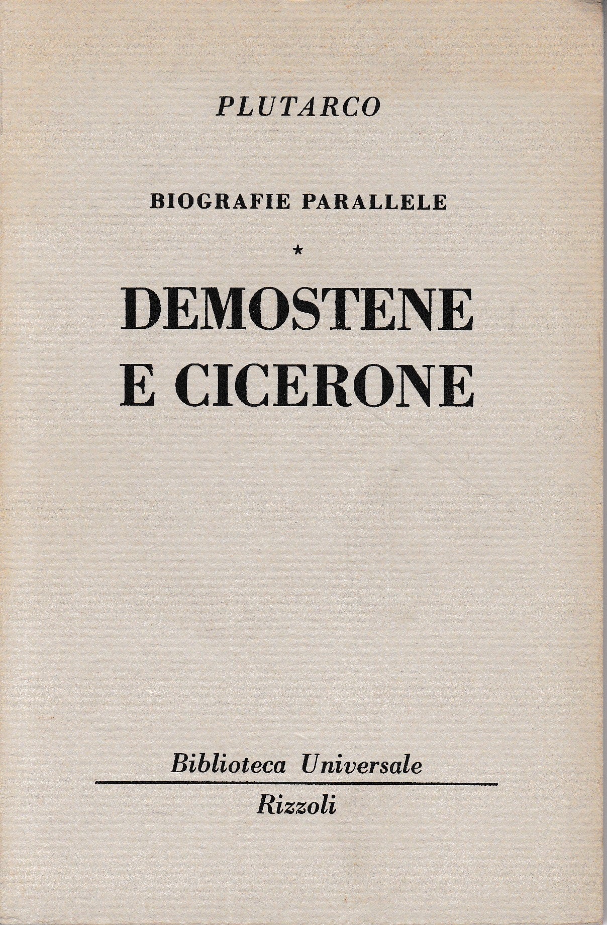 Biografie parallele. Demostene e Cicerone - copertina