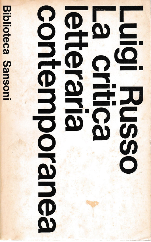 La critica letteraria contemporanea - copertina