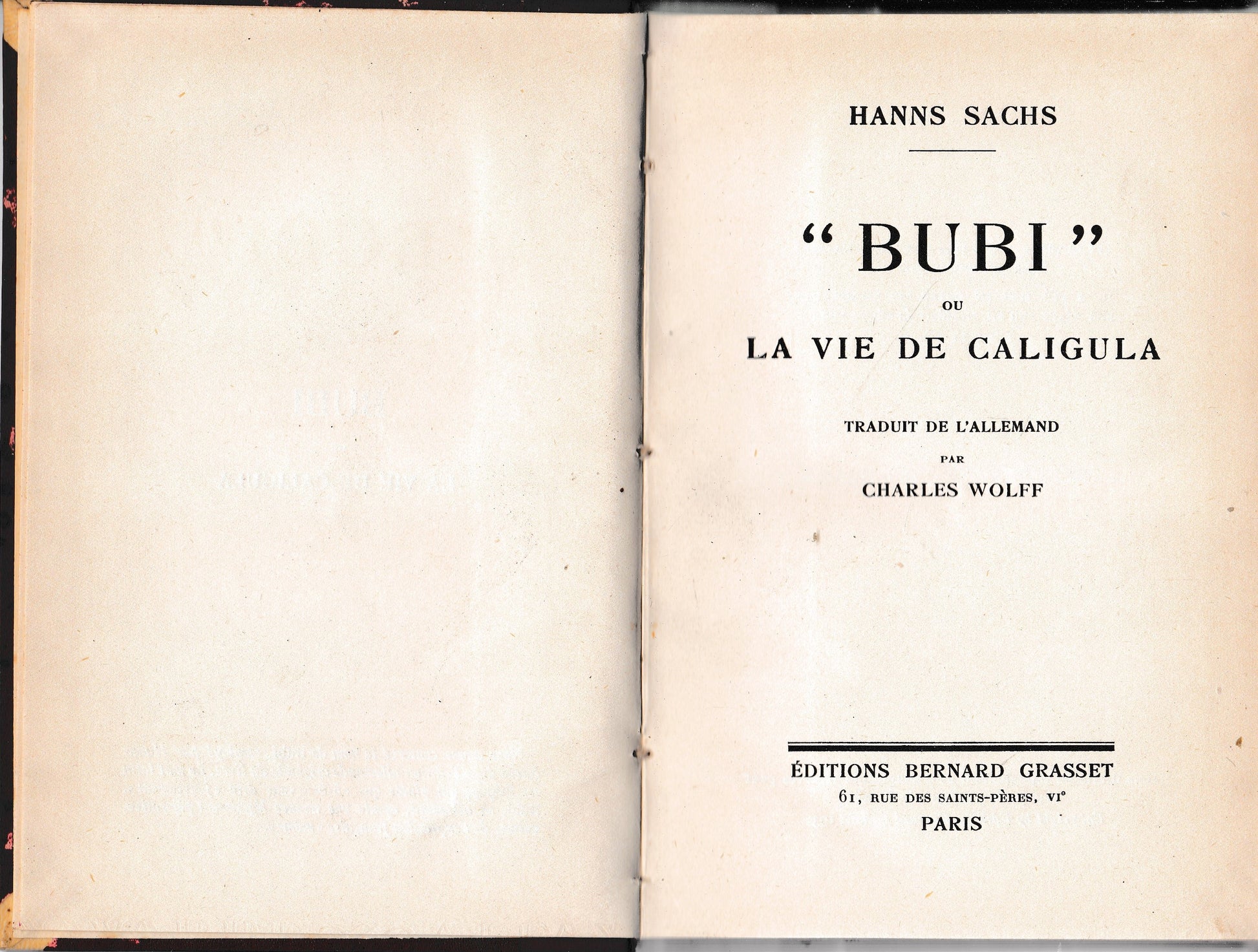 BUBI ou la vie de Caligula - copertina