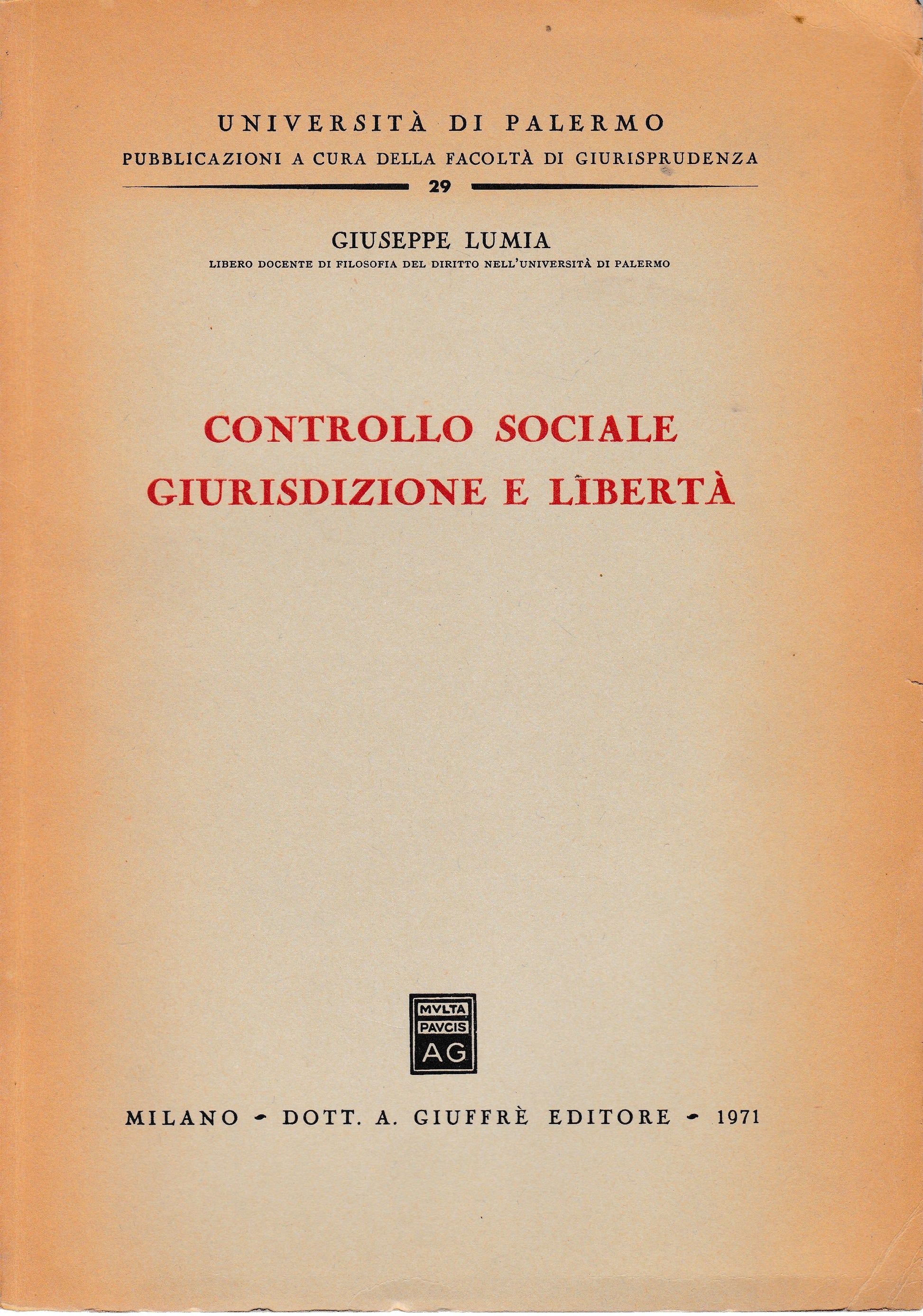 Controllo sociale giurisprudenza e libertà - copertina