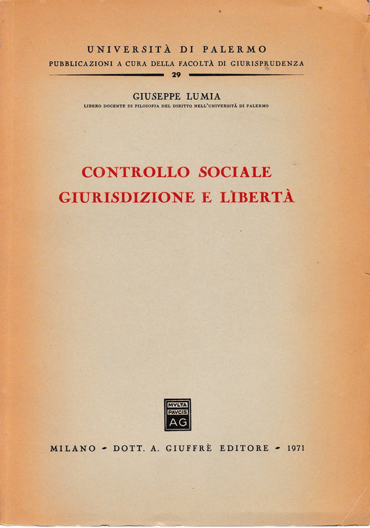 Controllo sociale giurisprudenza e libertà - copertina