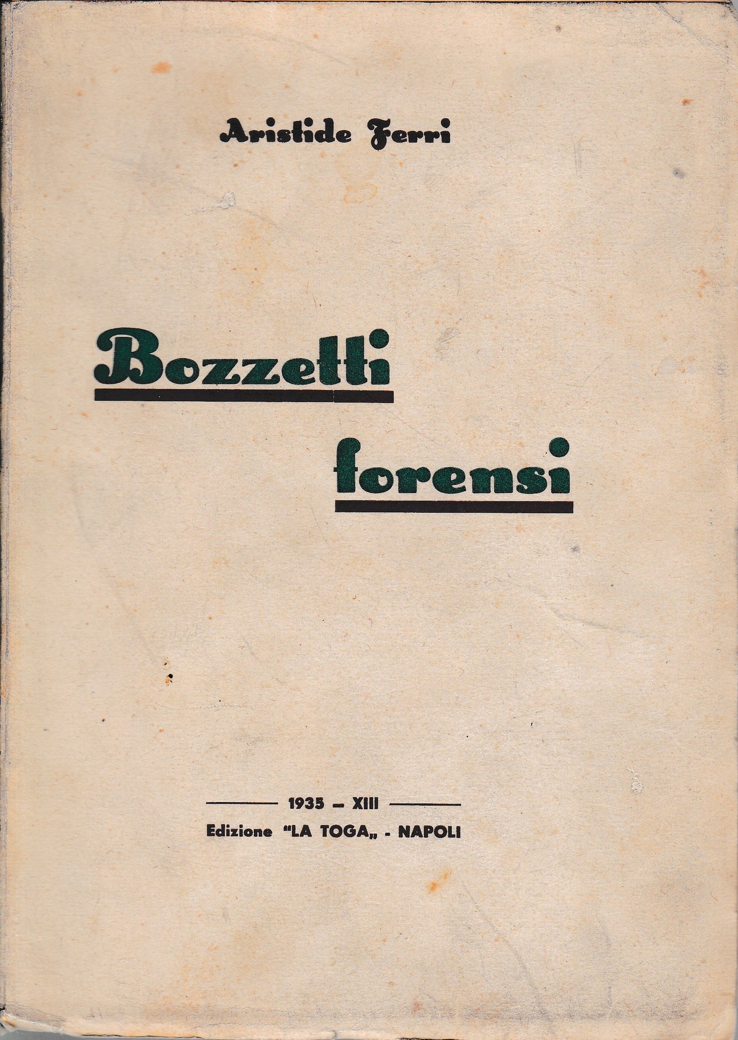 Bozzetti forensi - copertina