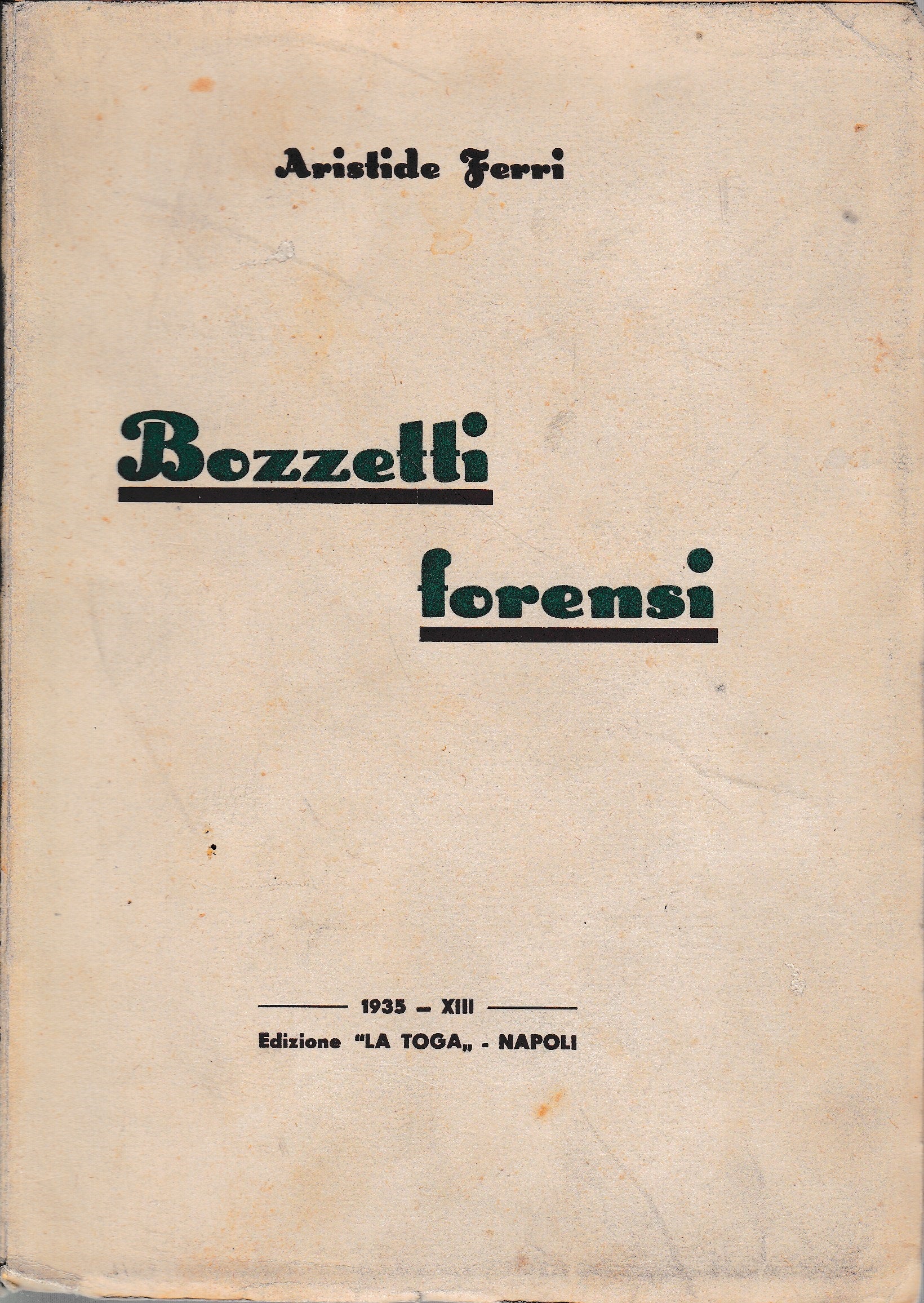 Bozzetti forensi - copertina