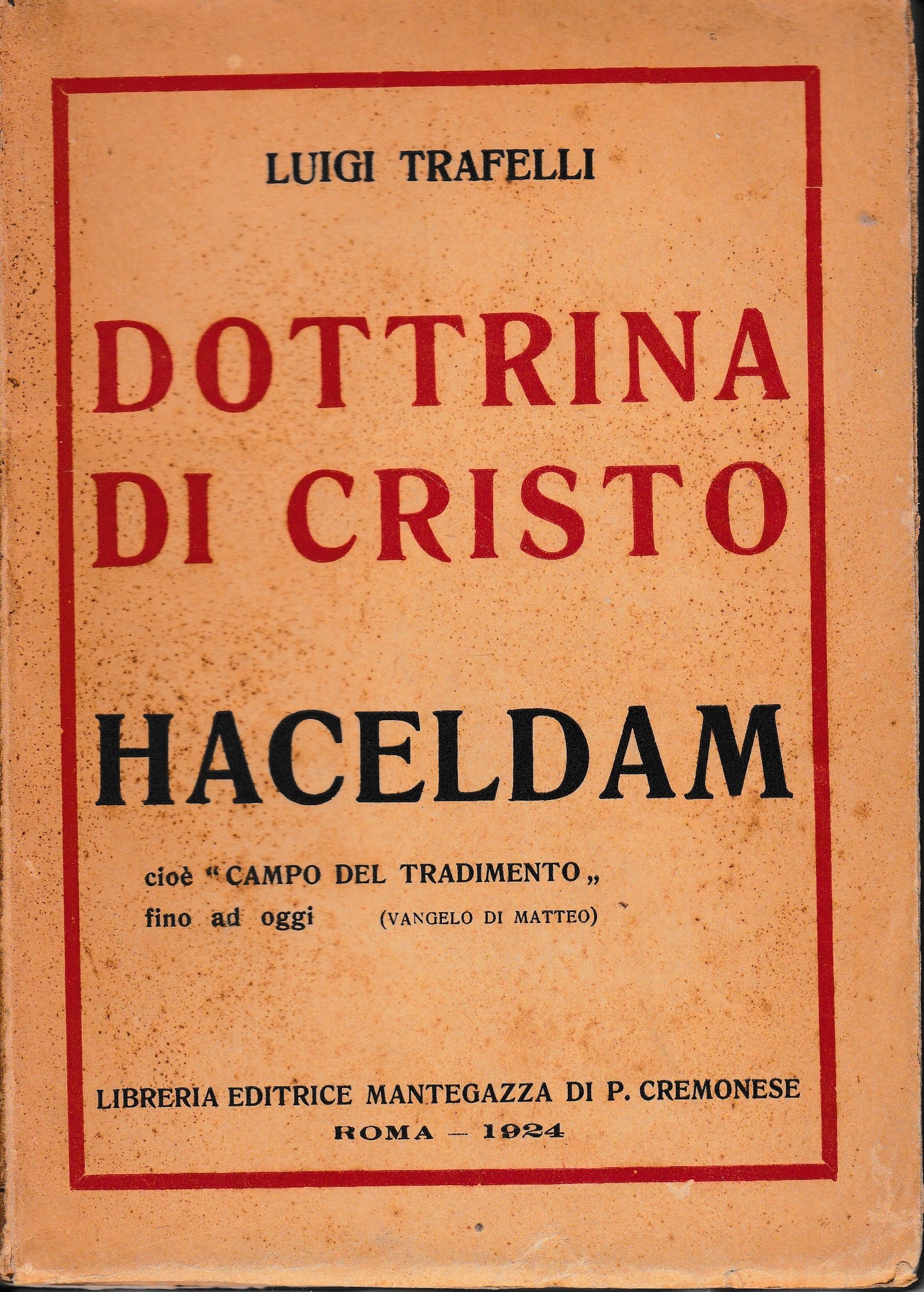 Dottrina di Cristo, Haceldam - copertina