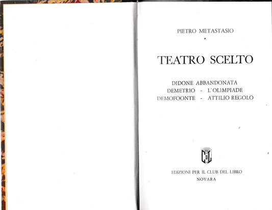 Teatro scelto - copertina