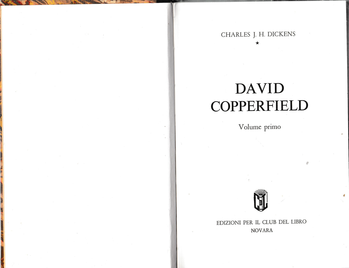 David Copperfield, 1° volume - copertina