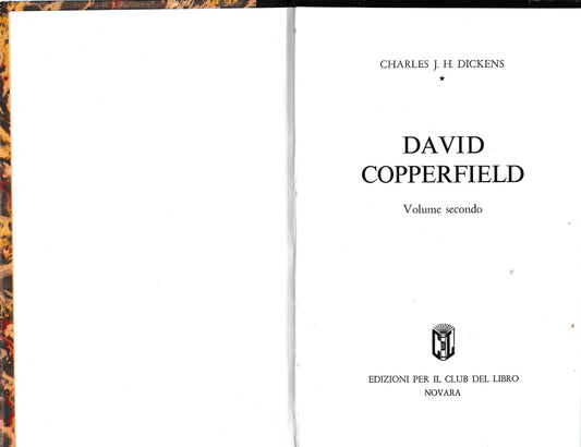 David Copperfield, 2° volume - copertina