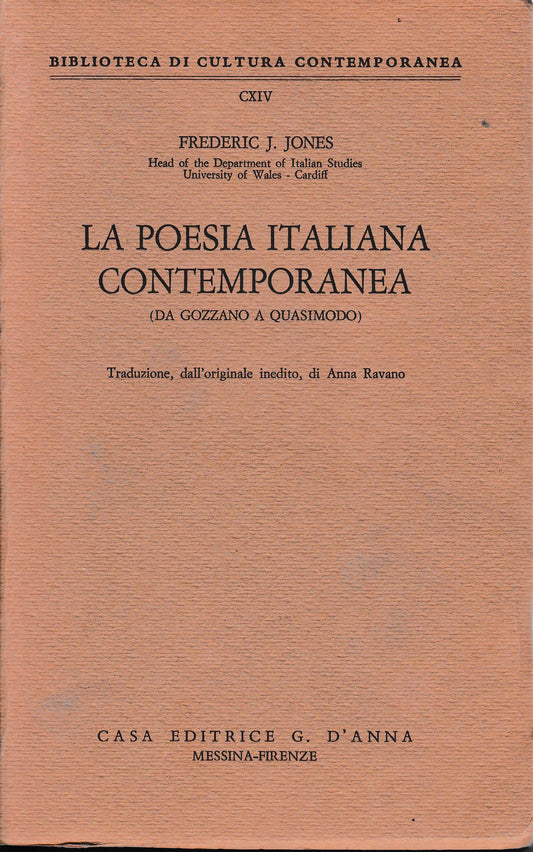 La poesia italiana contemporanea (da Gozzano a Quasimodo) - copertina