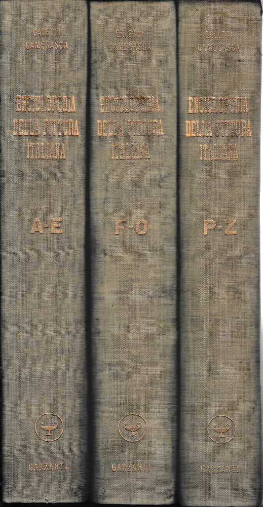 Enciclopedia della pittura italiana, 3 volumi A-E, F-O, P-Z - copertina