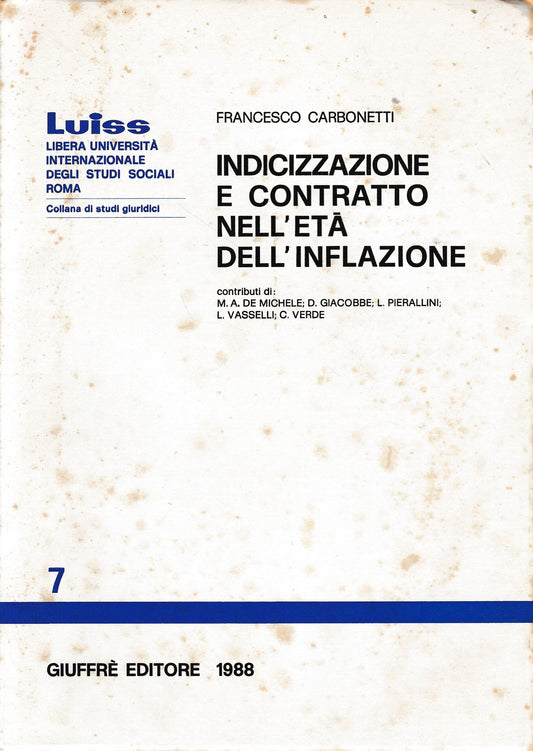 Indicizzazione e contratto nell'età dell'inflazione - copertina