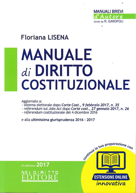 Manuale di diritto costituzionale - copertina