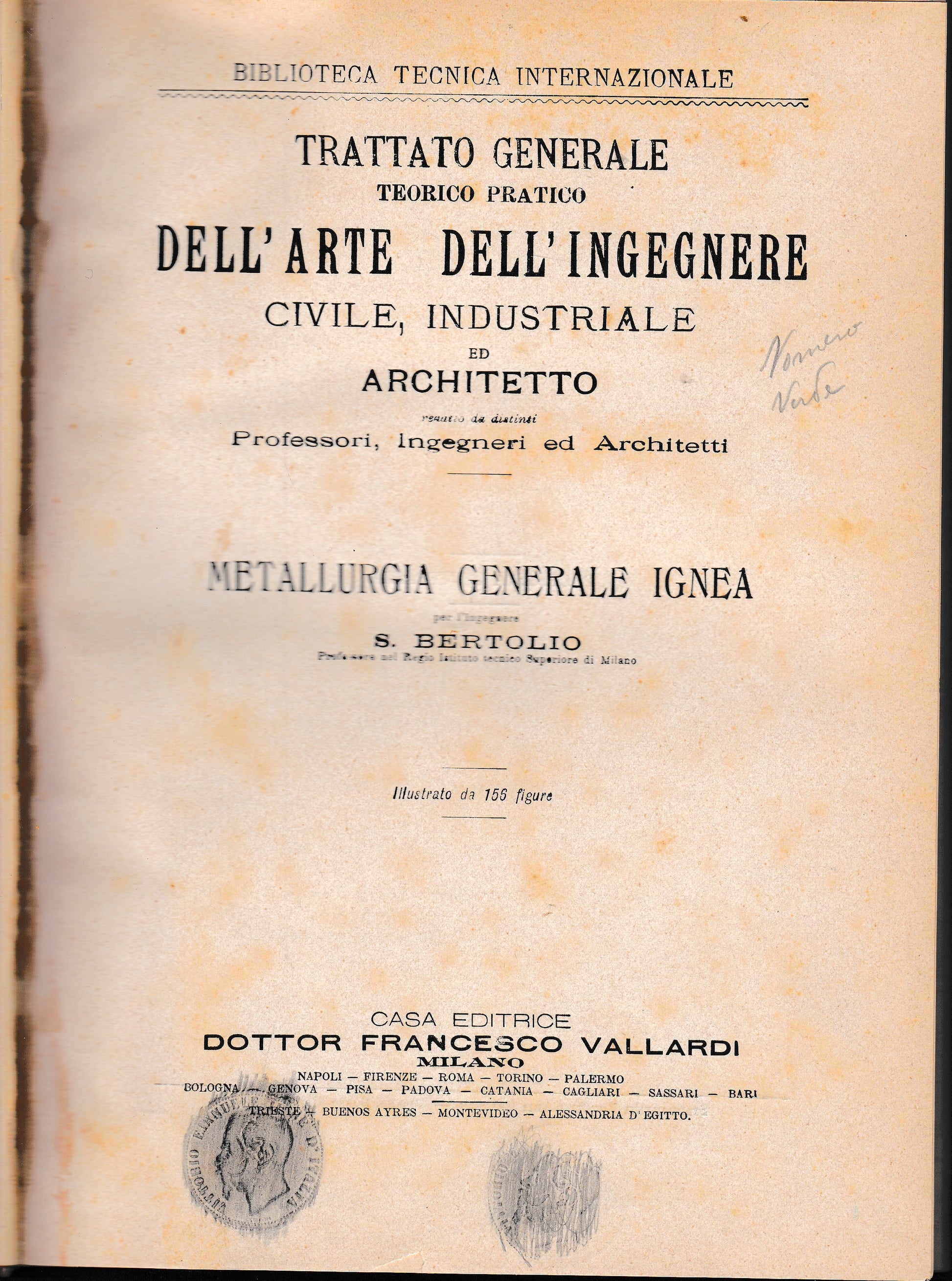 Trattato generale teorico pratico dell'arte dell'ingegnere civile, industriale ed architetto. Metallurgia generale ignea - copertina