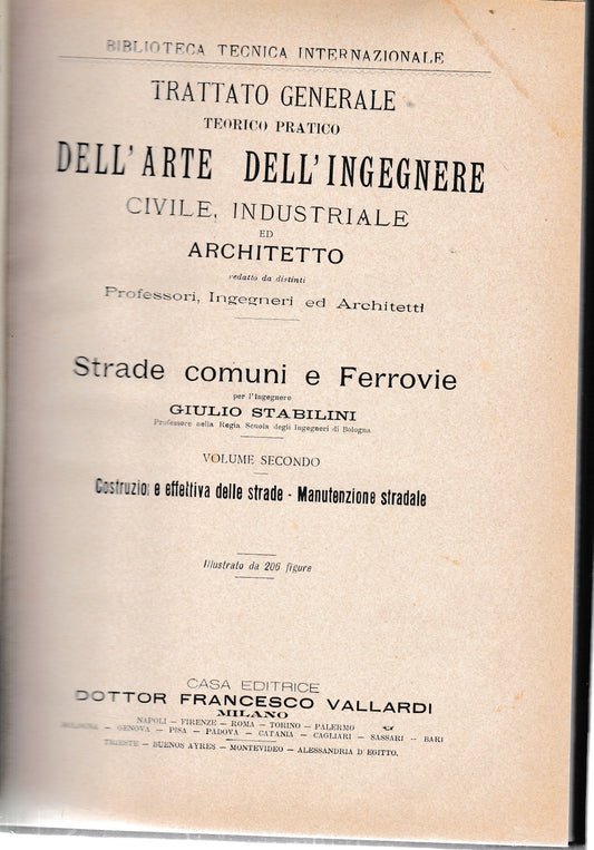 Trattato generale teorico pratico dell'arte dell'ingegnere civile, industriale ed architetto. Strade comuni e Ferrovie, vol. 2° - copertina