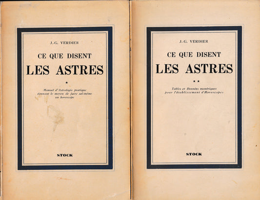 Ce que disent les astres, 2 volumi - copertina