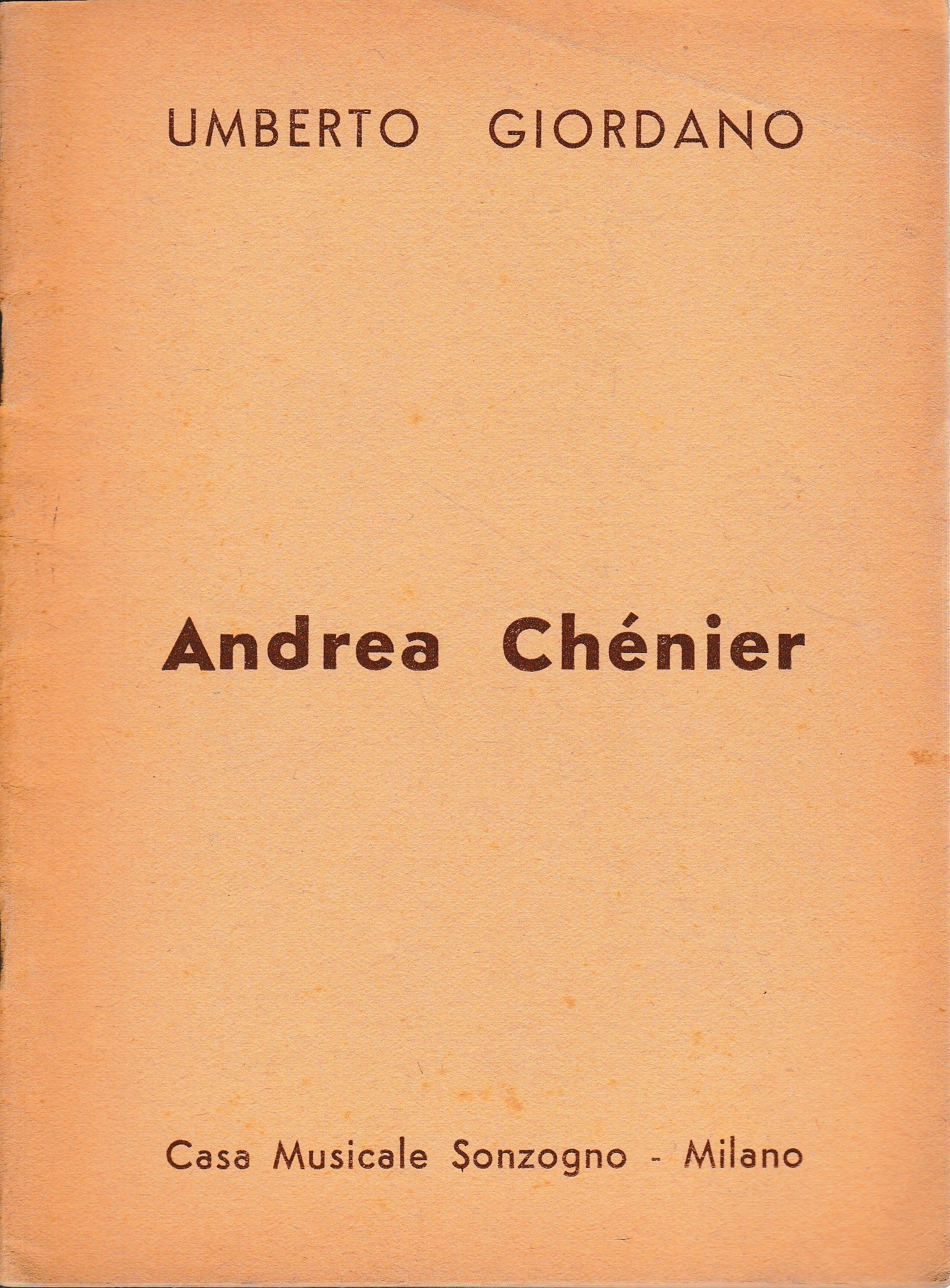 Andrea Chénier. Commedia in quattro atti - copertina