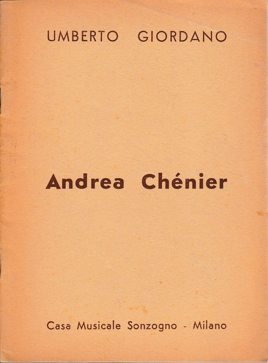 Andrea Chénier. Commedia in quattro atti - copertina