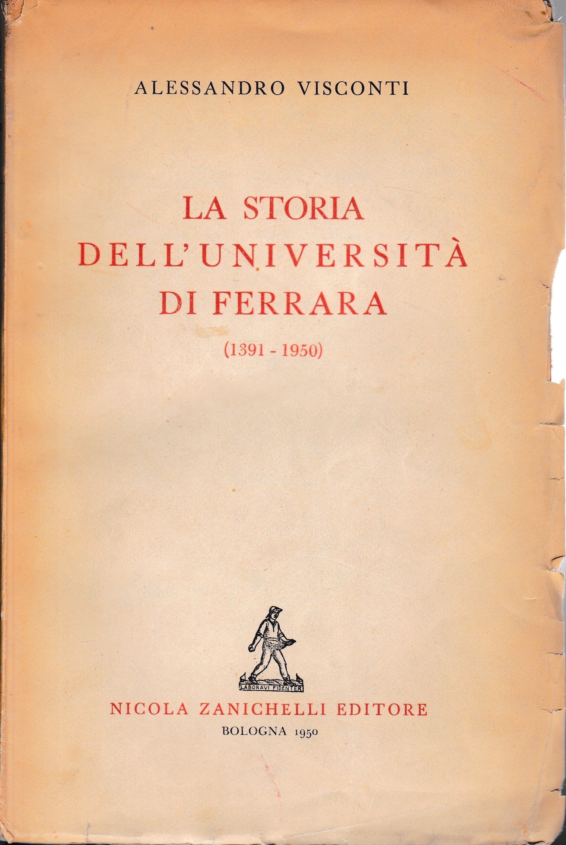 La storia dell'Università di Ferrara (1391-1950) - copertina