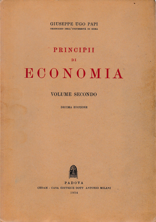 Principii di economia, volume secondo - copertina